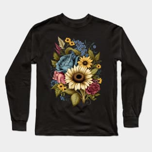 Botanical Floral Flowers Long Sleeve T-Shirt